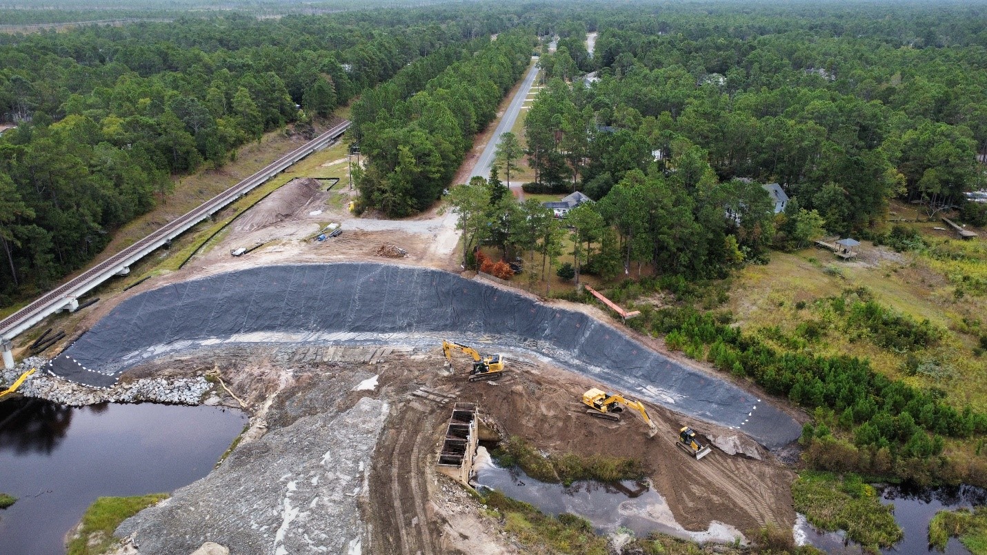 Dam Reconstruction Project Pictures City Of Boiling Spring Lakes Nc